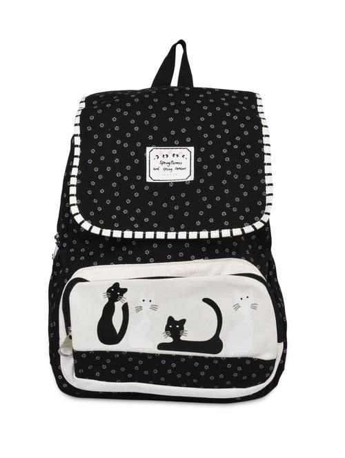 black canvas printed backpack - 9770314 - Very Small Image - 1