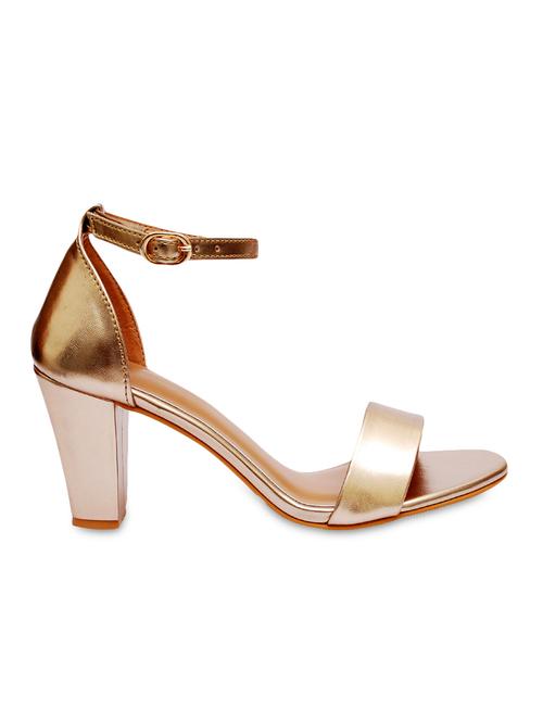 gold faux leather sandals - 9770615 - Very Small Image - 1