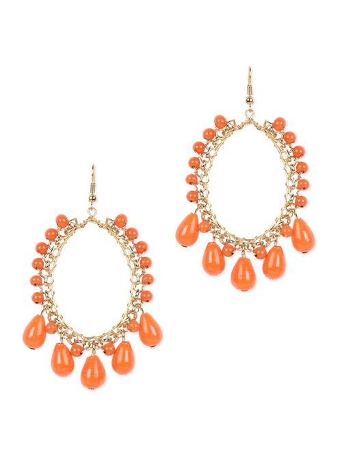 orange acrylic bead loop earring - 977166 - Very Small Image - 1