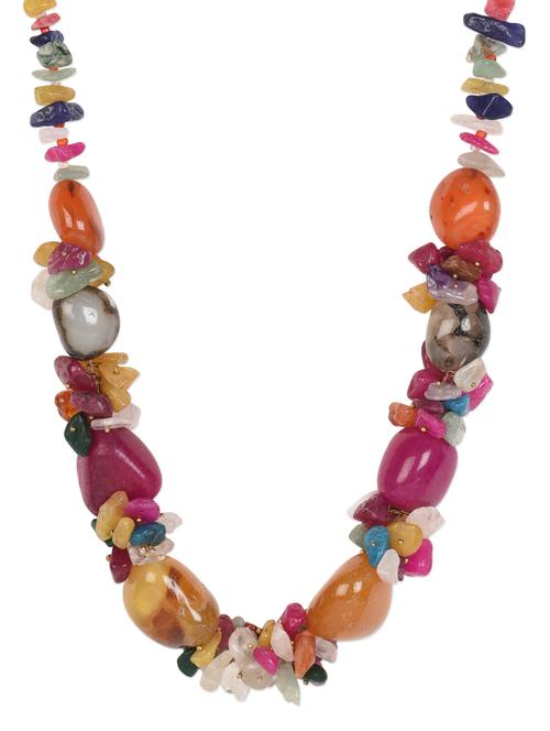 multi colour different sizes acrylic beads necklace - 977171 - Very Small Image - 1