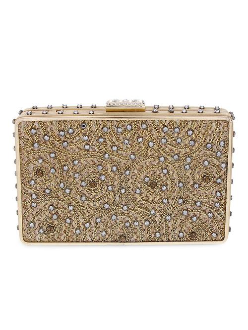 gold embellished jute clutch - 9771722 - Very Small Image - 1