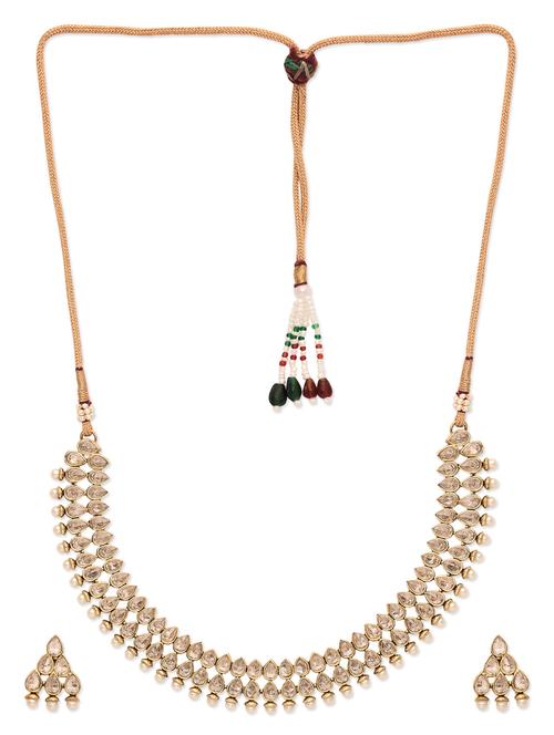 kundan pearl & stone necklace set - 9773772 - Very Small Image - 1