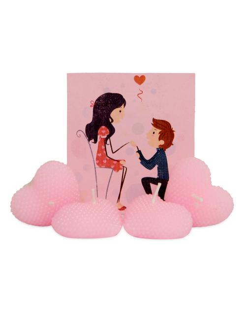 pink heart candles set of 4 - 977570 - Very Small Image - 1