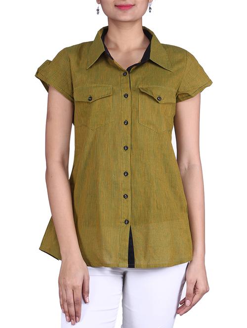 GREEN COTTON shirt - 9781902 - Very Small Image - 1