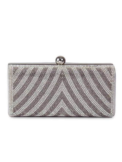 grey leatherette clutch - 9784050 - Very Small Image - 1