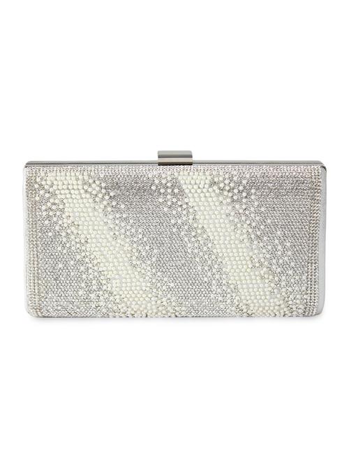 silver leatherette clutch - 9784055 - Very Small Image - 1
