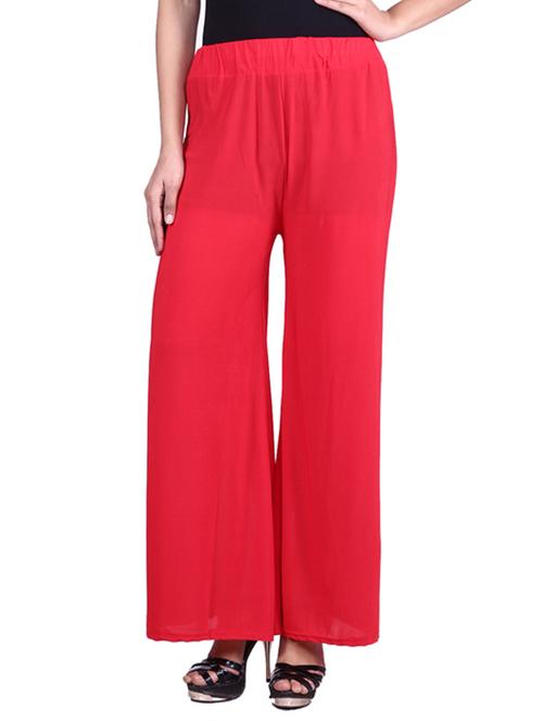 red chiffon palazzo - 9784793 - Very Small Image - 1