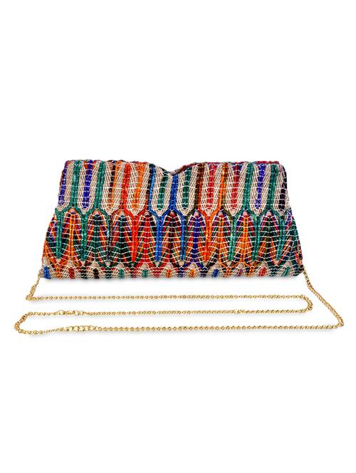 Multi Color Jute Clutch - 9791118 - Very Small Image - 1