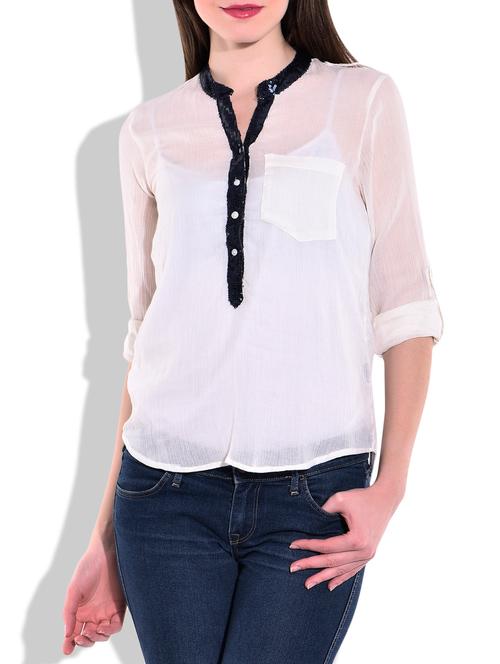 white cotton casual top - 9791830 - Very Small Image - 1