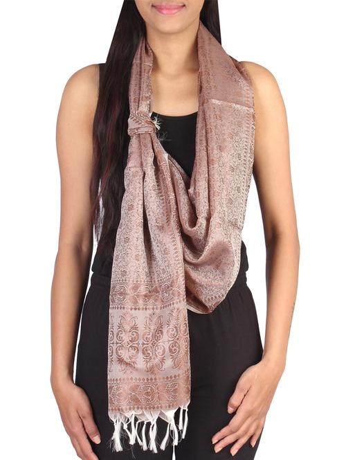 mud brown silk stole - 9791853 - Very Small Image - 1