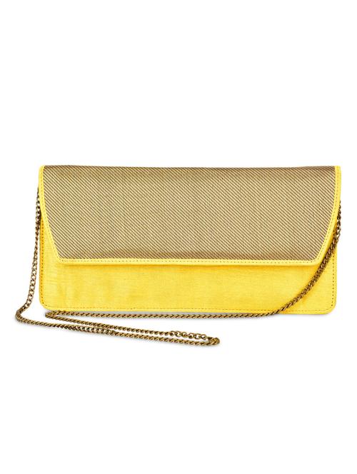 chartreuse and gold silk clutch - 9792227 - Very Small Image - 1