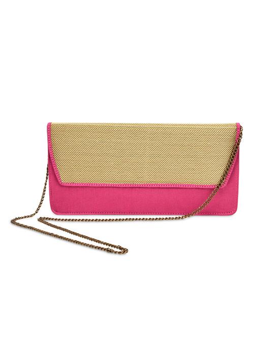 fuchsia and gold silk clutch - 9792228 - Very Small Image - 1