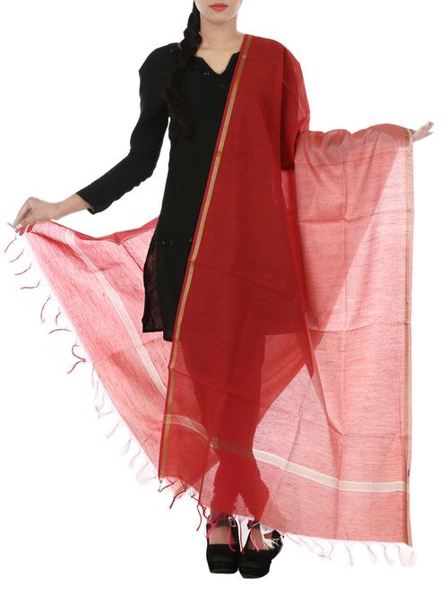 red & pink art silk zari bordered dupatta - 9793312 - Very Small Image - 1