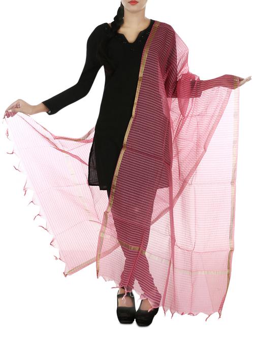 lilac art silk zari bordered dupatta - 9793326 - Very Small Image - 1