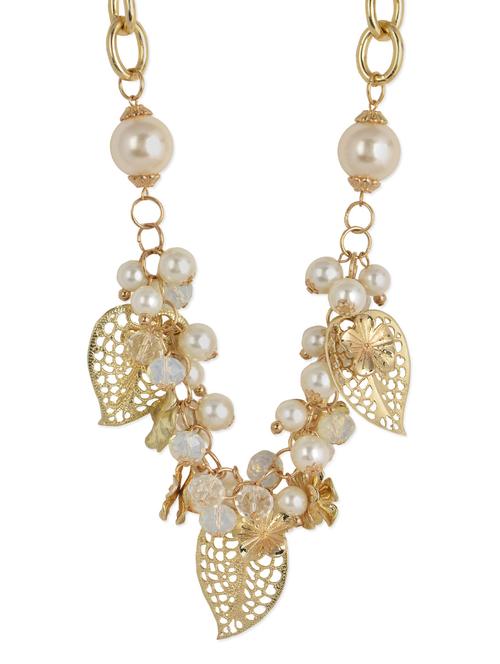 Aaishwarya Enchanting Leaf & Pearls Neckpiece - 979760 - Very Small Image - 1