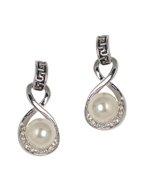 White gold plated drop earrings - 979771 - Very Small Image - 1