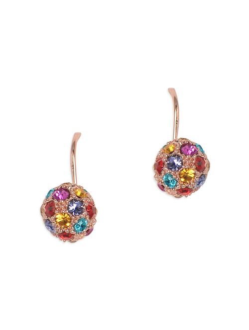 aaishwarya dazzling rose gold plated crystal earring - 979781 - Very Small Image - 1