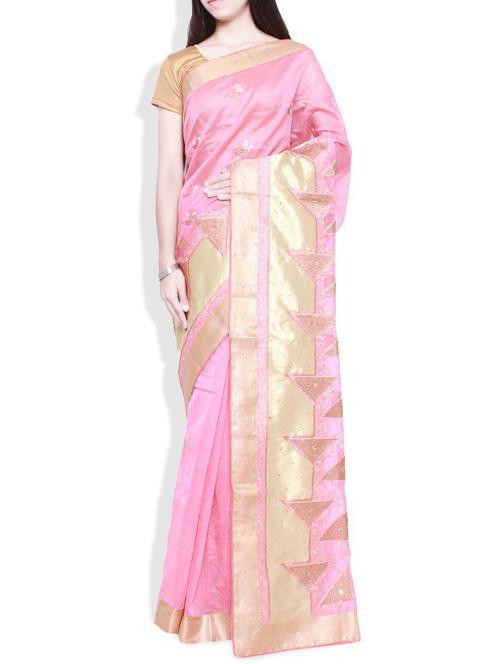peach art silk saree - 9800254 - Very Small Image - 1