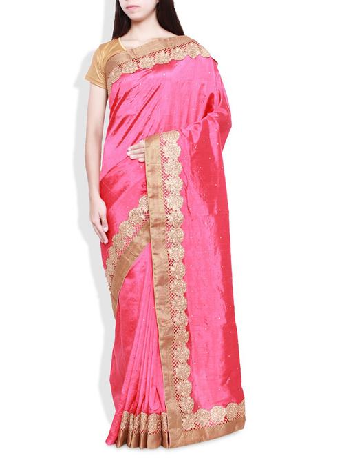 pink art silk saree - 9800299 - Very Small Image - 1