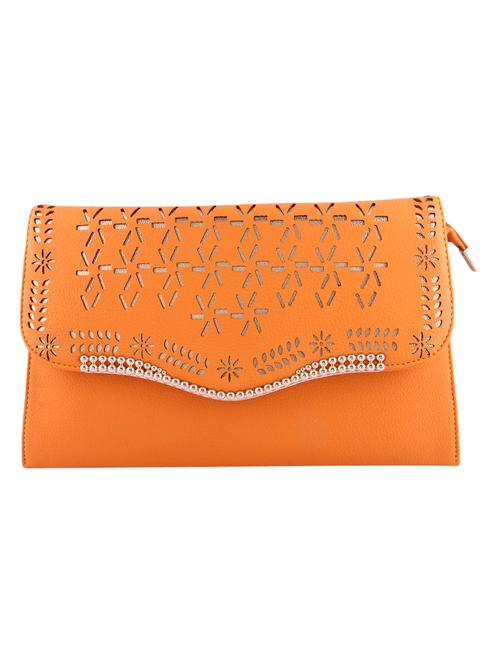orange leatherette clutch - 9805794 - Very Small Image - 1