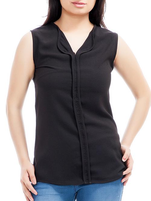 women's straight v neck top - 9807103 - Very Small Image - 1