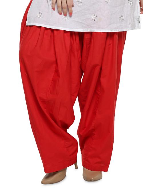 plain red cotton patiala salwar - 980850 - Very Small Image - 1