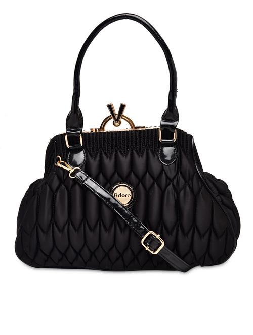 black leatherette quilted handbag with sling - 9811404 - Very Small Image - 1