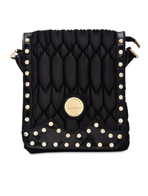 black polyester quilted slingbag - 9811433 - Very Small Image - 1