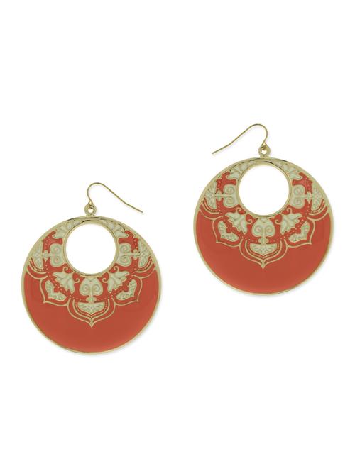 red, gold metal alloy earring - 9811964 - Very Small Image - 1