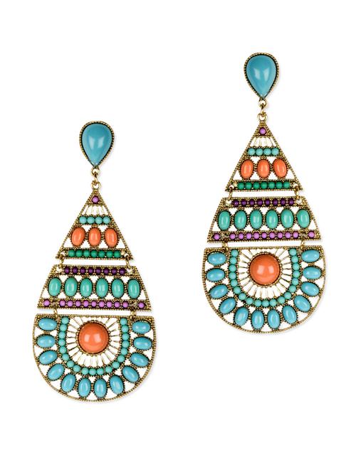 turq brass earring - 9813099 - Very Small Image - 1