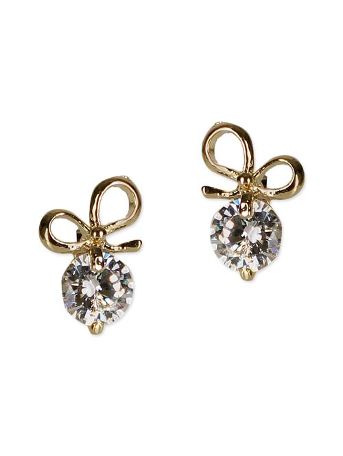golden colored studs, embellished with stone work - 9813390 - Very Small Image - 1