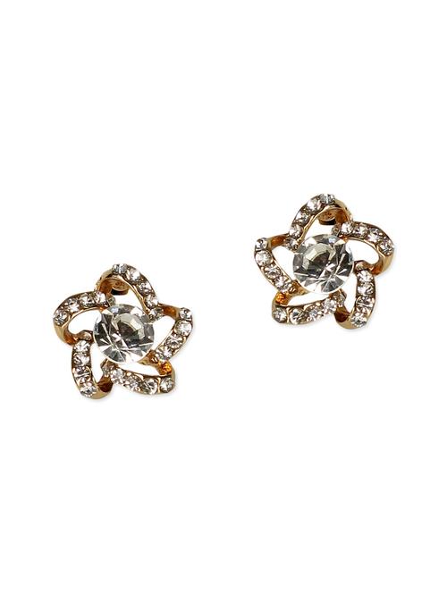 golden colored studs,  embellished with  stone work - 9813433 - Very Small Image - 1