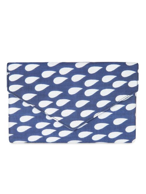 blue white drops fabric clutch - 9817168 - Very Small Image - 1