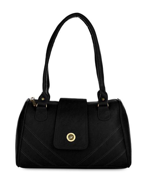 Solid black leatherette handbag - 9818405 - Very Small Image - 1