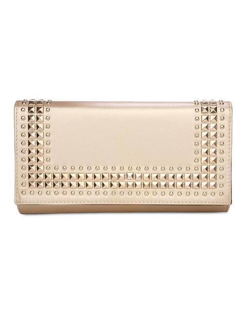 gold leatherette studded clutch - 9819455 - Very Small Image - 1