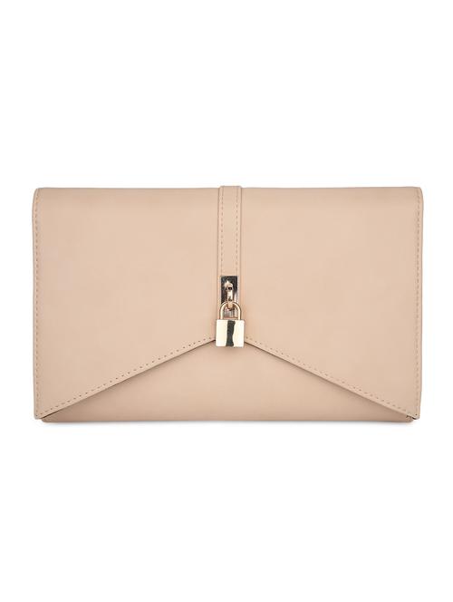 beige leatherette embellished clutch - 9819466 - Very Small Image - 1