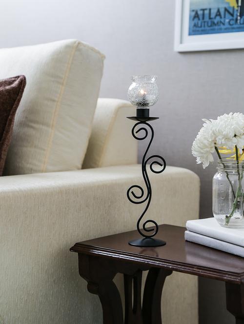 black- natural colored, votive made from wrought iron and glass - 9820150 - Very Small Image - 1