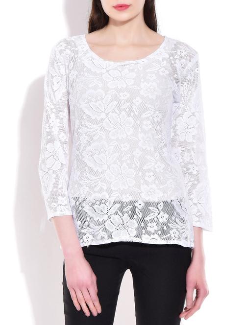 white colored, lace top - 9822133 - Very Small Image - 1