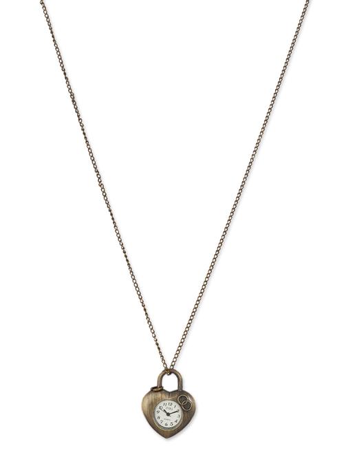 Antique Golden Chain With Heart Watch Pendant - 982317 - Very Small Image - 1