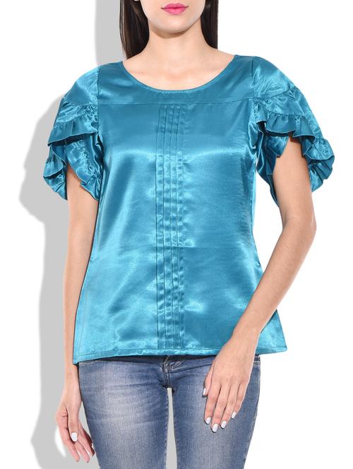 blue satin top - 9827556 - Very Small Image - 1