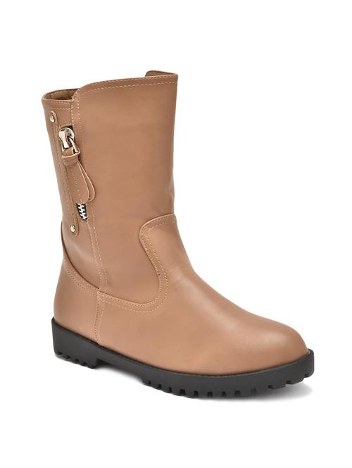 brown synthetic leather boot - 9833044 - Very Small Image - 1
