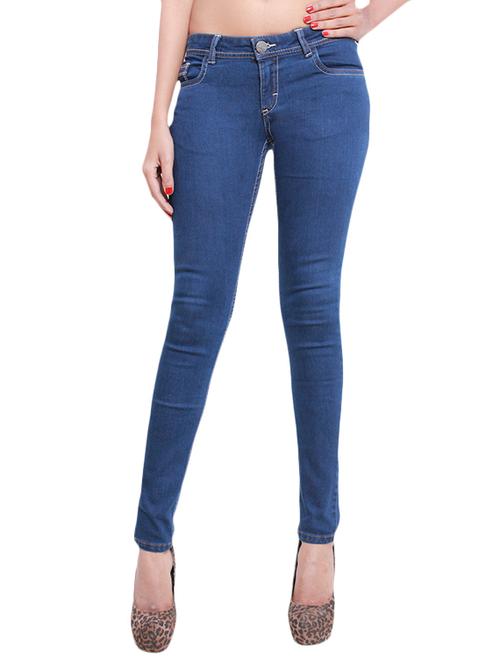 blue cotton denim plain jeans - 9834883 - Very Small Image - 1