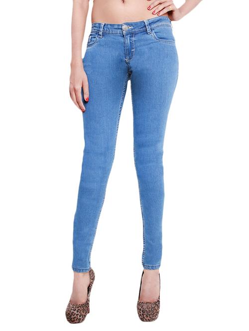 light blue cotton denim plain jeans - 9834887 - Very Small Image - 1
