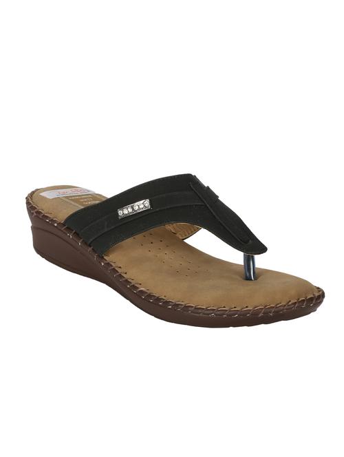 black leatherette slippers - 9835072 - Very Small Image - 1