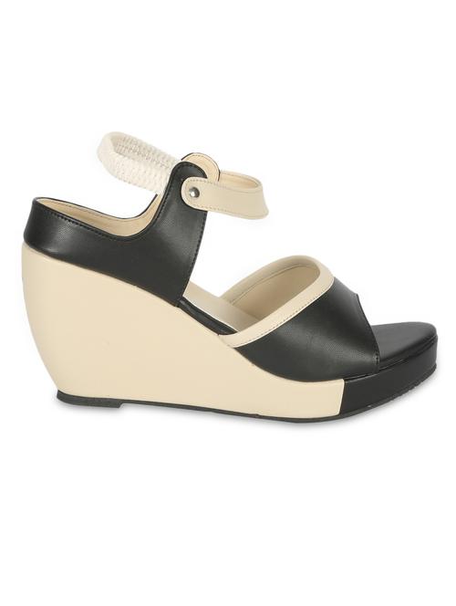 black leatherette wedges - 9835134 - Very Small Image - 1
