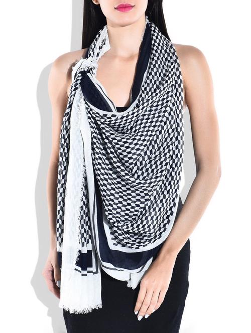 black, grey viscose scarves - 9838207 - Very Small Image - 1