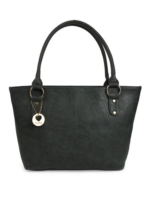 Deep green faux leather handbag - 9841111 - Very Small Image - 1