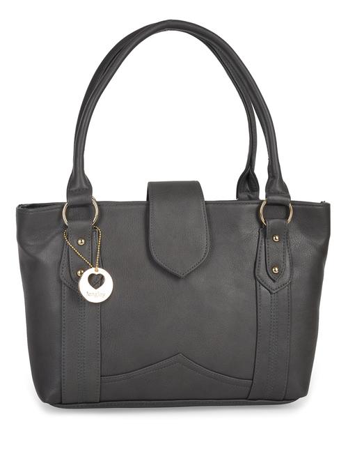 Solid grey faux leather handbag - 9841125 - Very Small Image - 1