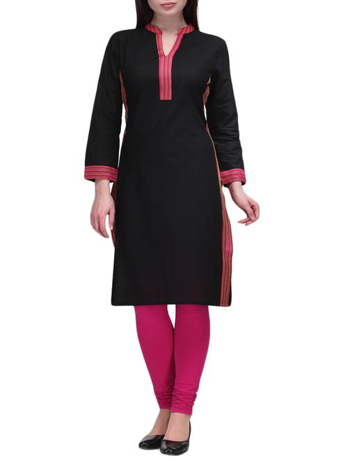 black cotton kurta - 9841755 - Very Small Image - 1