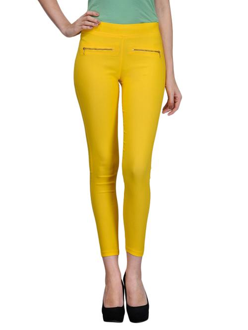yellow jegging with zipper - 9841783 - Very Small Image - 1
